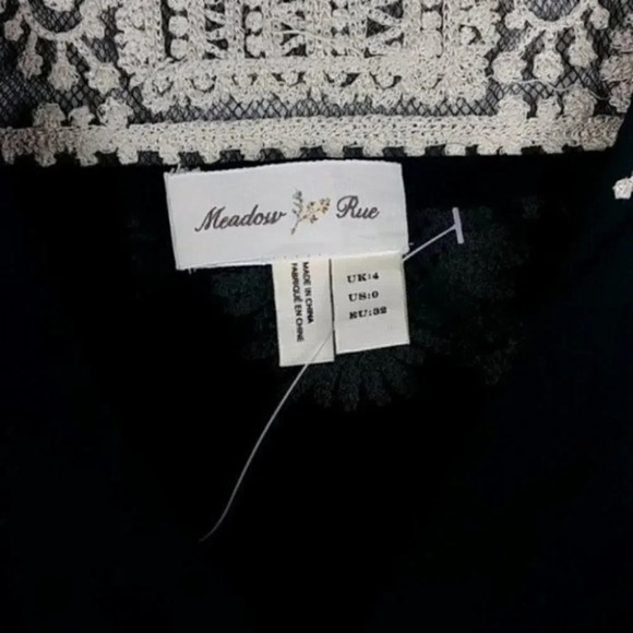 Anthropologie Embroidered Black Cocktail Dress - Picture 4 of 16